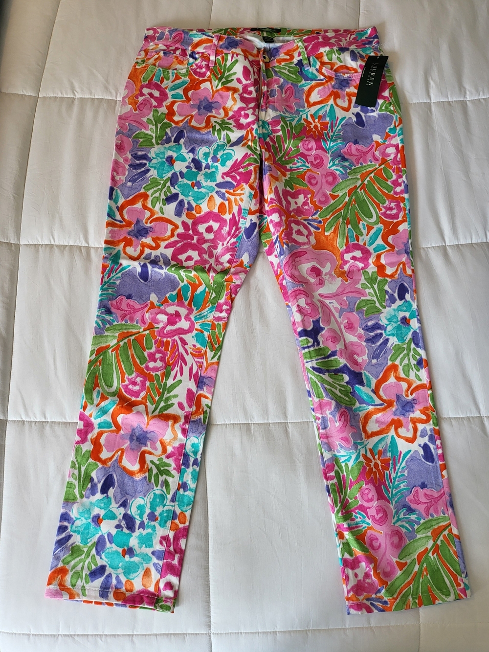 Ralph Lauren Bold Print Pants, Size 14, NWT